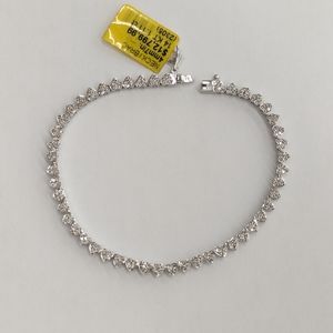 Real Natural Diamond 10kt Gold Heart Bracelet for Women